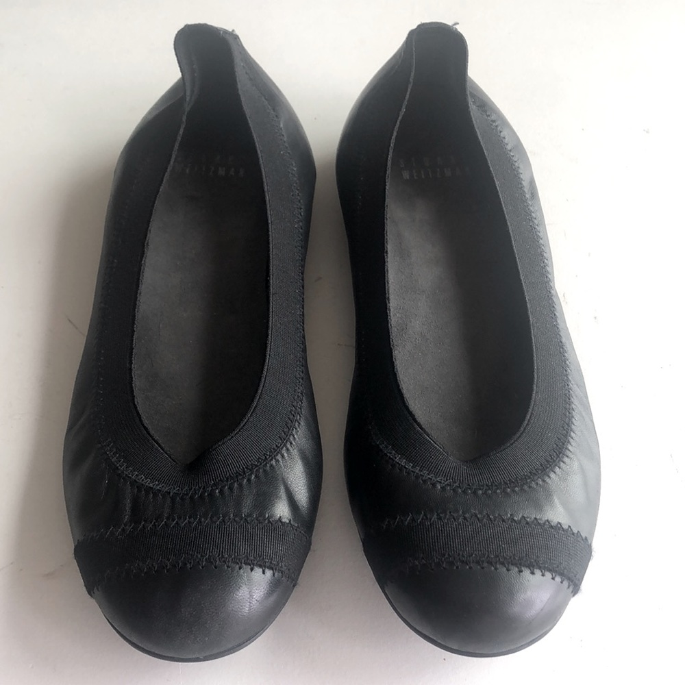 Stuart Weitzman Giveable Black Leather Flats